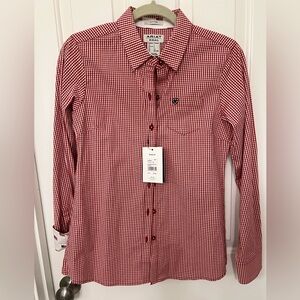 Ariat Red Gingham Women's Button Down Shirt